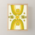 positive rainbow flowers // retro art by surfy birdy Mini Art Print Gallery Image 1
