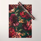 Vintage & Shabby Chic  - Fall Lush Botanical Midnight Garden Wrapping Paper Gallery Image 1