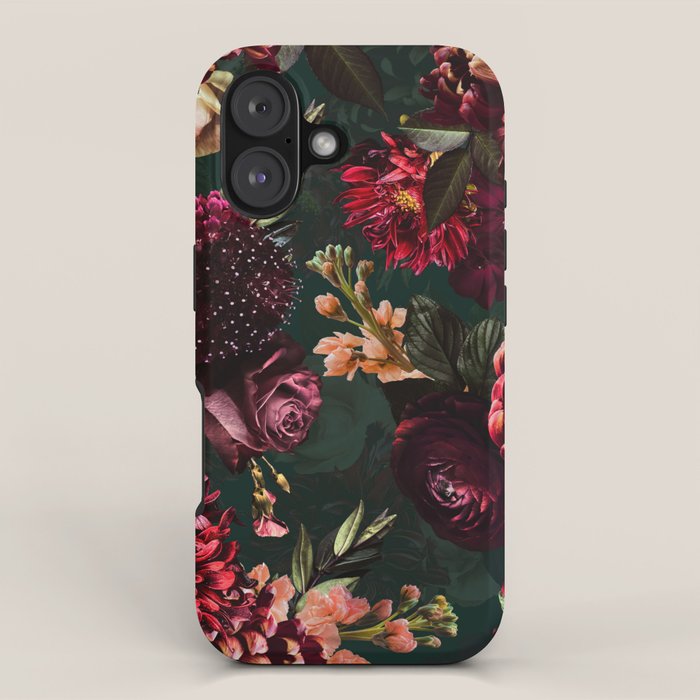 Vintage & Shabby Chic  - Fall Lush Botanical Midnight Garden iPhone Case Gallery Image 1