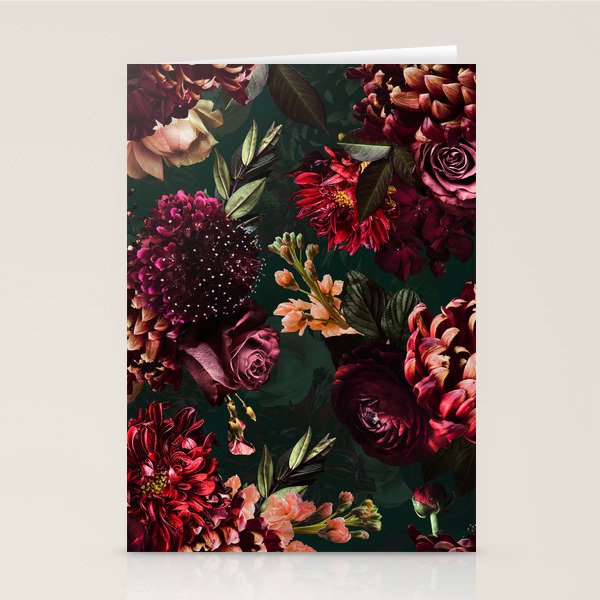 Vintage & Shabby Chic  - Fall Lush Botanical Midnight Garden Stationery Card Gallery Image 2