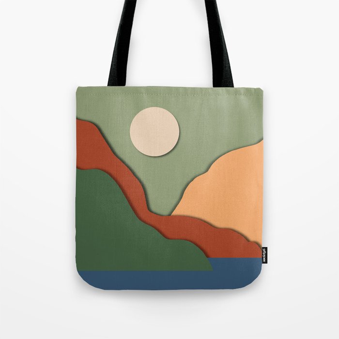 Minimal lake side view  Tote Bag Gallery Image 1