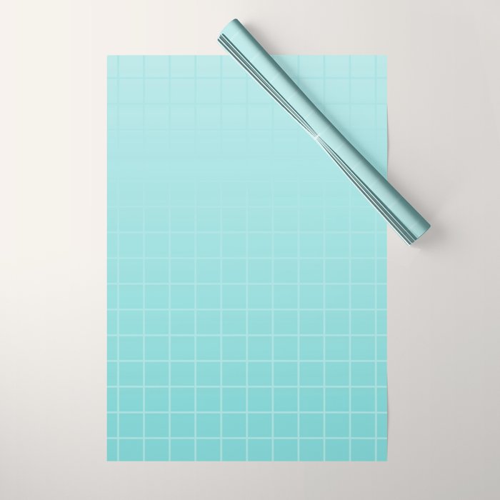 Future Grid Pattern in Aqua Teal Wrapping Paper Gallery Image 1