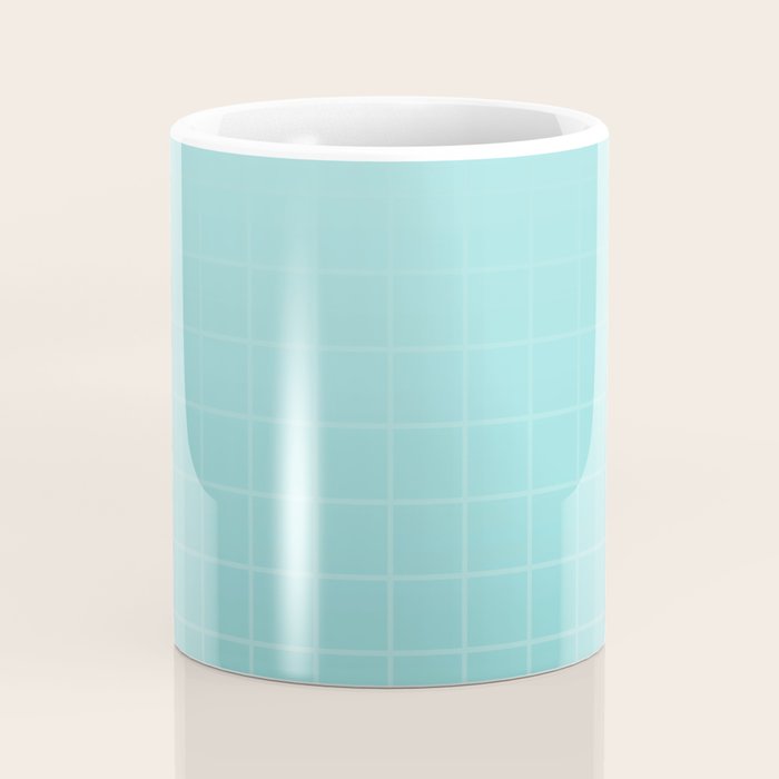 Future Grid Pattern in Aqua Teal Coffee Mug Gallery Image 4