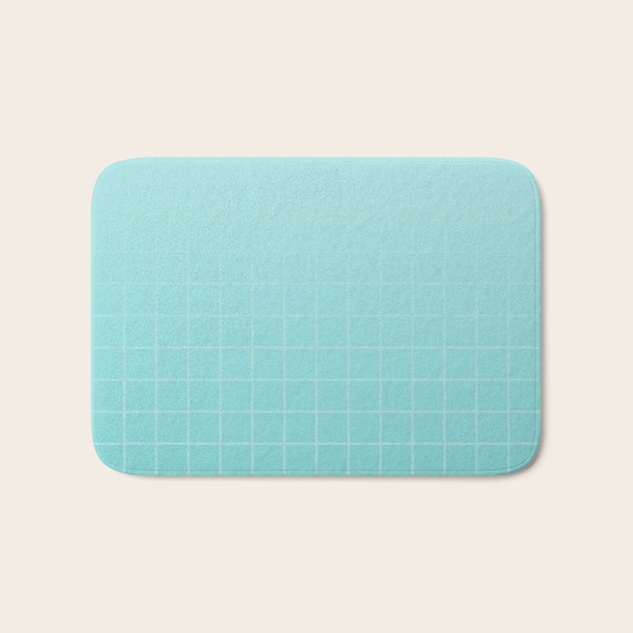 Future Grid Pattern in Aqua Teal Bath Mat Gallery Image 1