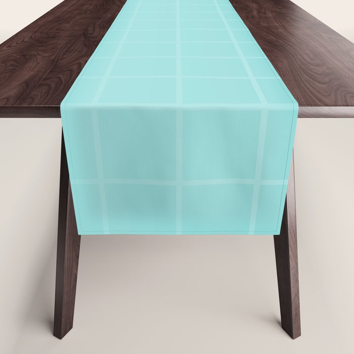 Future Grid Pattern in Aqua Teal Table Runner Gallery Image 1