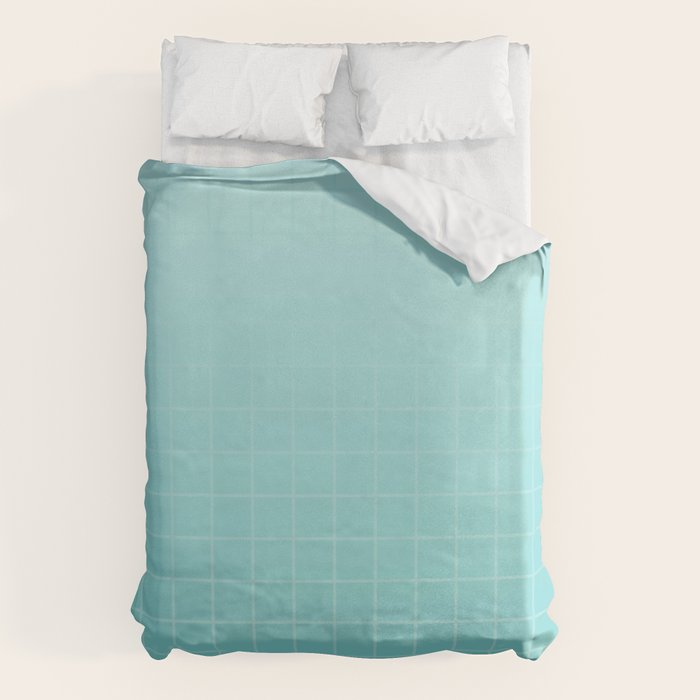 Future Grid Pattern in Aqua Teal Duvet Cover Gallery Image 6