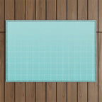 Future Grid Pattern in Aqua Teal Outdoor Rug Gallery Image 1