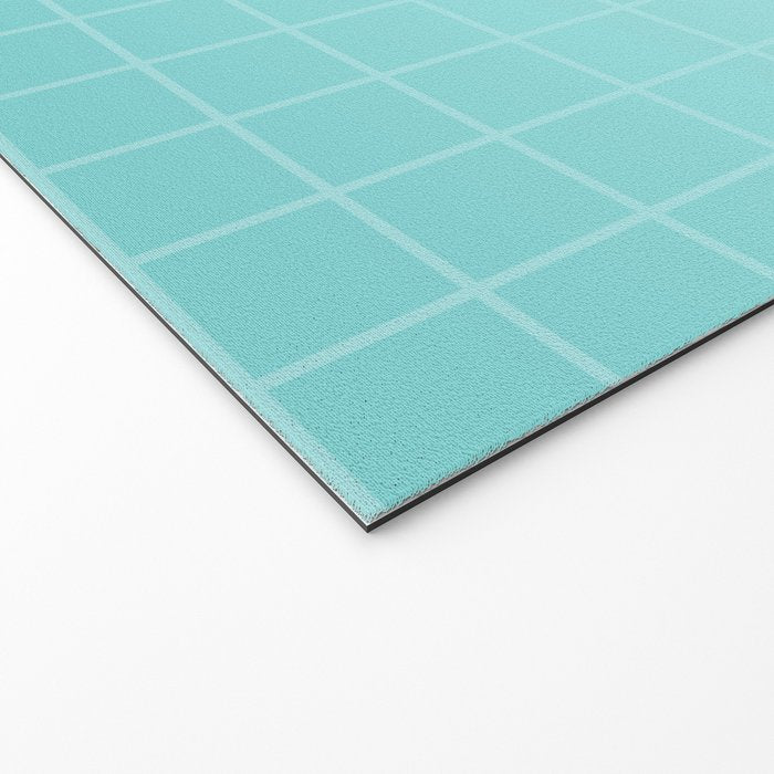 Future Grid Pattern in Aqua Teal Welcome Mat Gallery Image 2