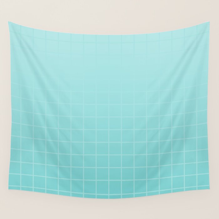 Future Grid Pattern in Aqua Teal Wall Tapestry Gallery Image 4