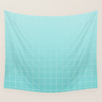 Future Grid Pattern in Aqua Teal Wall Tapestry Gallery Image 4