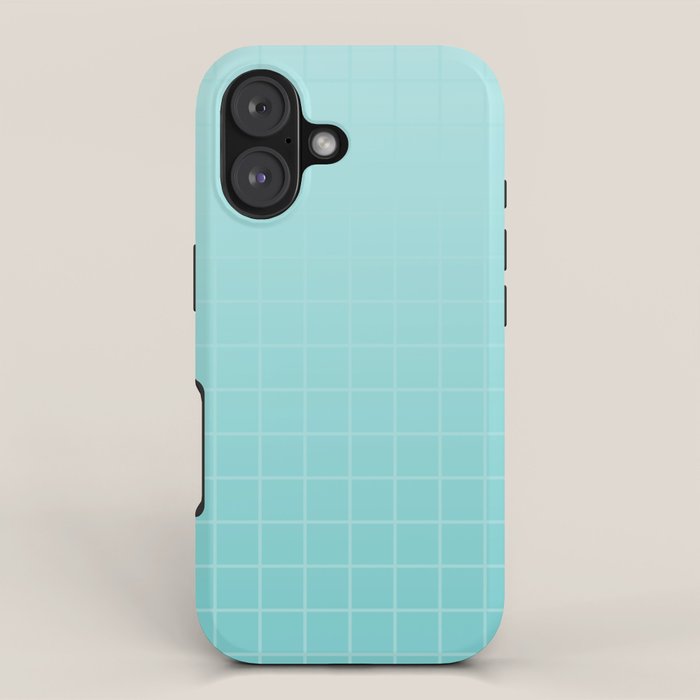 Future Grid Pattern in Aqua Teal iPhone Case Gallery Image 1