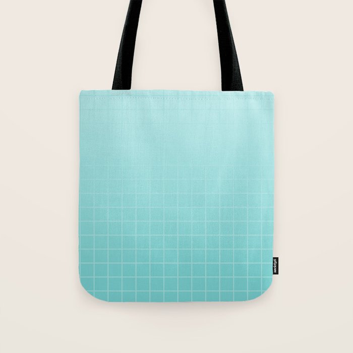 Future Grid Pattern in Aqua Teal Tote Bag Gallery Image 1