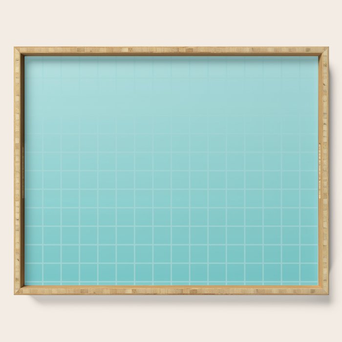 Future Grid Pattern in Aqua Teal Serving Tray Gallery Image 1