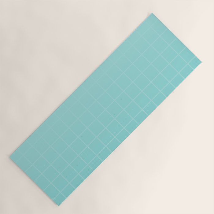 Future Grid Pattern in Aqua Teal Yoga Mat Gallery Image 1