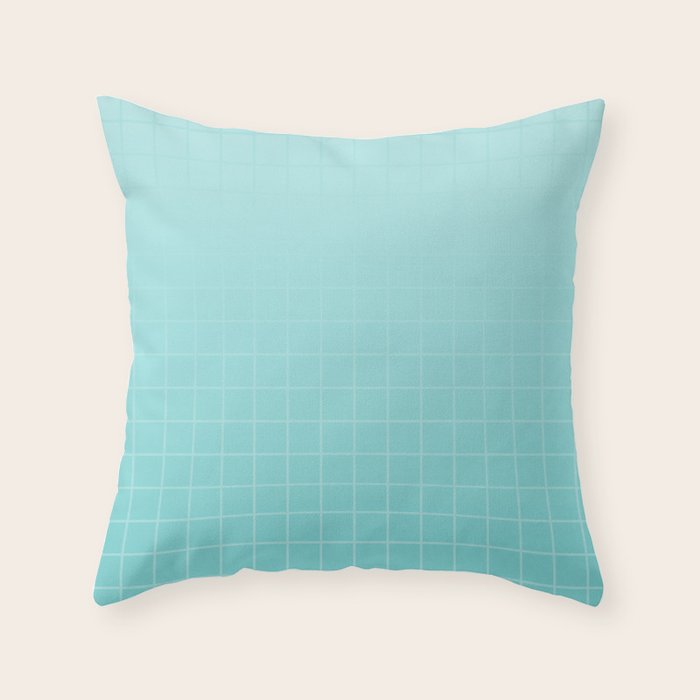 Future Grid Pattern in Aqua Teal Throw Pillow Gallery Image 6