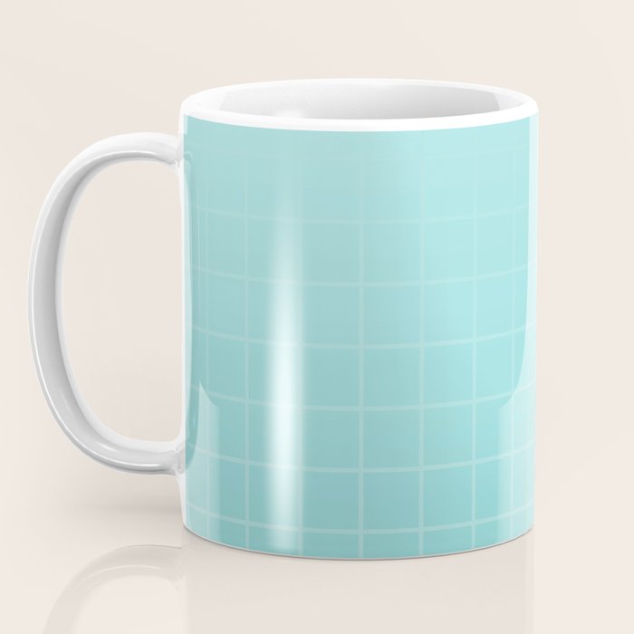 Future Grid Pattern in Aqua Teal Coffee Mug Gallery Image 3