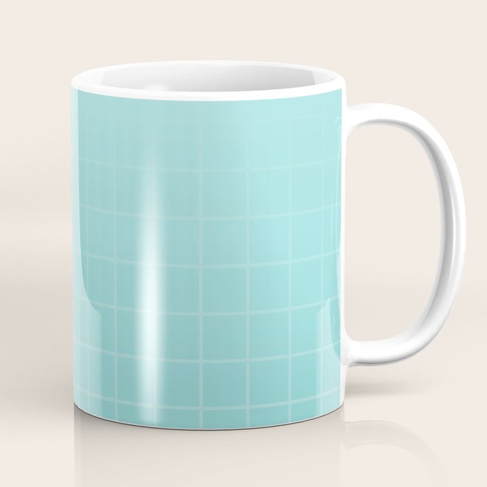 Future Grid Pattern in Aqua Teal Coffee Mug Gallery Image 1