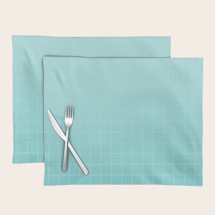 Future Grid Pattern in Aqua Teal Placemat Gallery Image 1