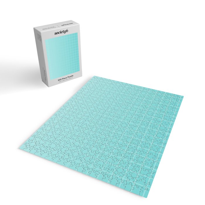 Future Grid Pattern in Aqua Teal Jigsaw Puzzle Gallery Image 2