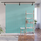 Future Grid Pattern in Aqua Teal Wall Mural Gallery Image 1