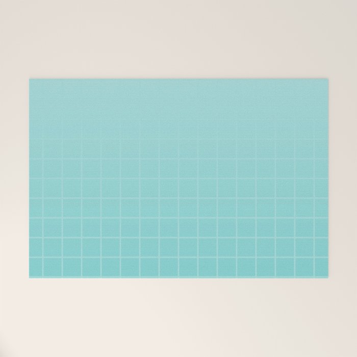 Future Grid Pattern in Aqua Teal Welcome Mat Gallery Image 1