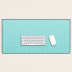 Future Grid Pattern in Aqua Teal Desk Mat Gallery Image 1