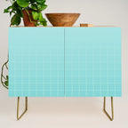 Future Grid Pattern in Aqua Teal Credenza Gallery Image 1