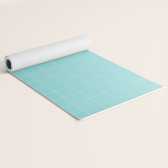 Future Grid Pattern in Aqua Teal Yoga Mat Gallery Image 2
