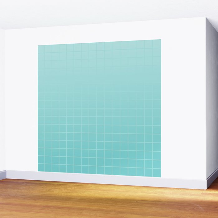 Future Grid Pattern in Aqua Teal Wall Mural Gallery Image 2
