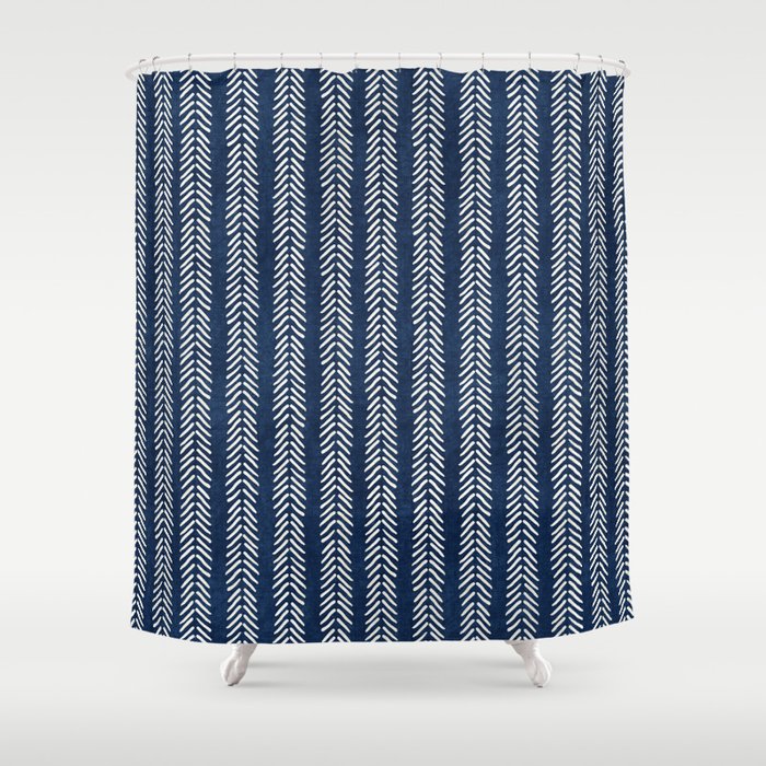 Small Navy Arrowheads Shower Curtain Gallery Image 1