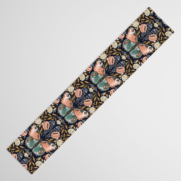William Morris Inspired Butterfly Pattern - Midnight Garden Table Runner Gallery Image 3