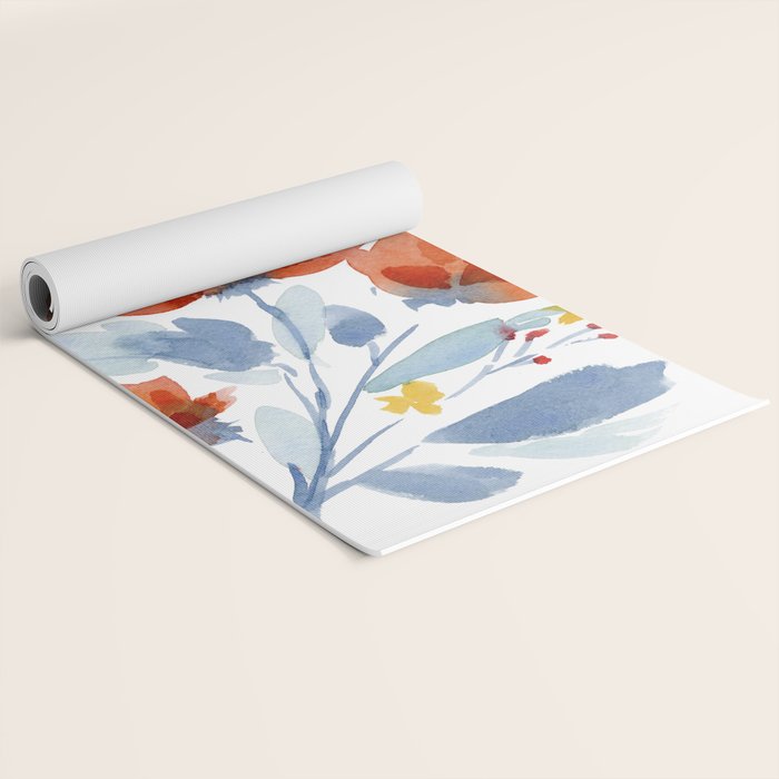 Watercolor Flowers Yoga Mat Gallery Image 2