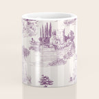 Toile de Jouy Vintage French Plum Striped Pastoral Pattern Coffee Mug Gallery Image 4