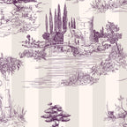 Toile de Jouy Vintage French Plum Striped Pastoral Pattern Coffee Mug Gallery Image 2