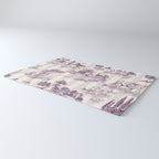Toile de Jouy Vintage French Plum Striped Pastoral Pattern Rug Gallery Image 3