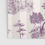 Toile de Jouy Vintage French Plum Striped Pastoral Pattern Poster Gallery Image 3