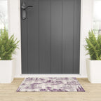 Toile de Jouy Vintage French Plum Striped Pastoral Pattern Welcome Mat Gallery Image 3