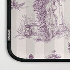 Toile de Jouy Vintage French Plum Striped Pastoral Pattern Laptop Sleeve Gallery Image 3