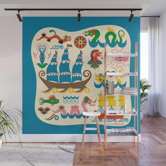 Mythical Sea Creatures - Ocean Monsters Wall Mural Gallery Image 1
