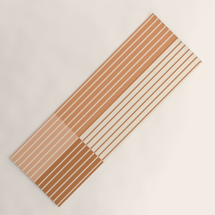 Color Block Line Abstract LXXIX Pantone Peach Fuzz Yoga Mat Gallery Image 1