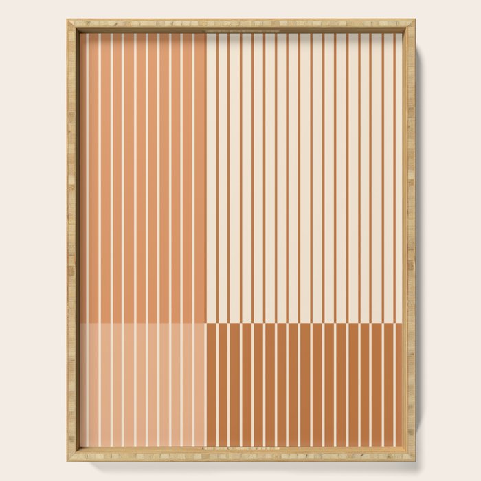 Color Block Line Abstract LXXIX Pantone Peach Fuzz Serving Tray Gallery Image 1