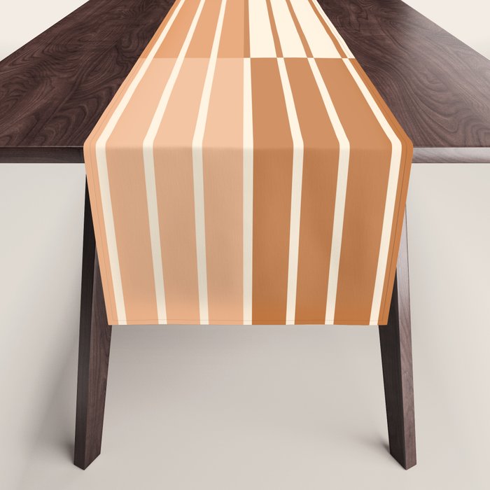 Color Block Line Abstract LXXIX Pantone Peach Fuzz Table Runner Gallery Image 1
