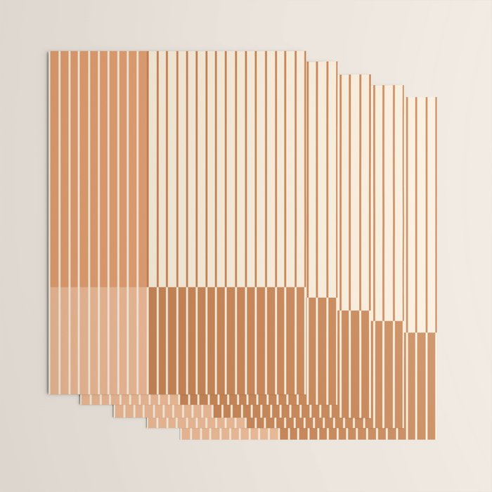 Color Block Line Abstract LXXIX Pantone Peach Fuzz Wrapping Paper Gallery Image 3