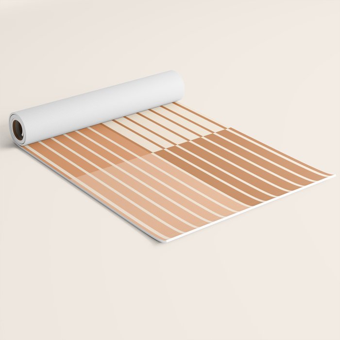 Color Block Line Abstract LXXIX Pantone Peach Fuzz Yoga Mat Gallery Image 2