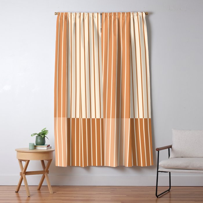 Color Block Line Abstract LXXIX Pantone Peach Fuzz Window Curtain Gallery Image 1