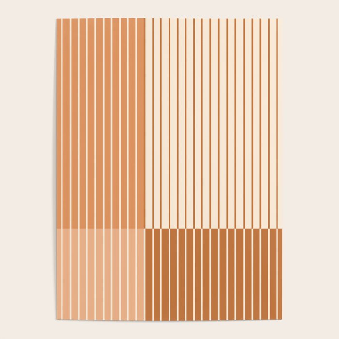 Color Block Line Abstract LXXIX Pantone Peach Fuzz Poster Gallery Image 1