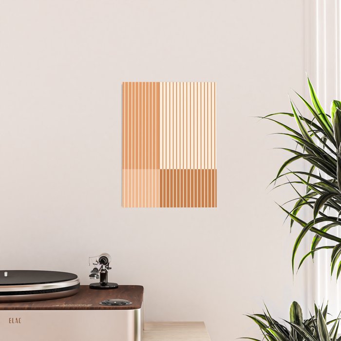Color Block Line Abstract LXXIX Pantone Peach Fuzz Poster Gallery Image 2