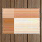 Color Block Line Abstract LXXIX Pantone Peach Fuzz Outdoor Rug Gallery Image 1