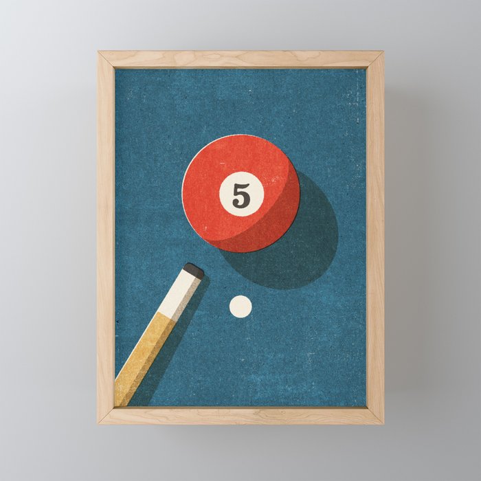 BILLIARDS / Ball 5 Mini Art Print Gallery Image 1