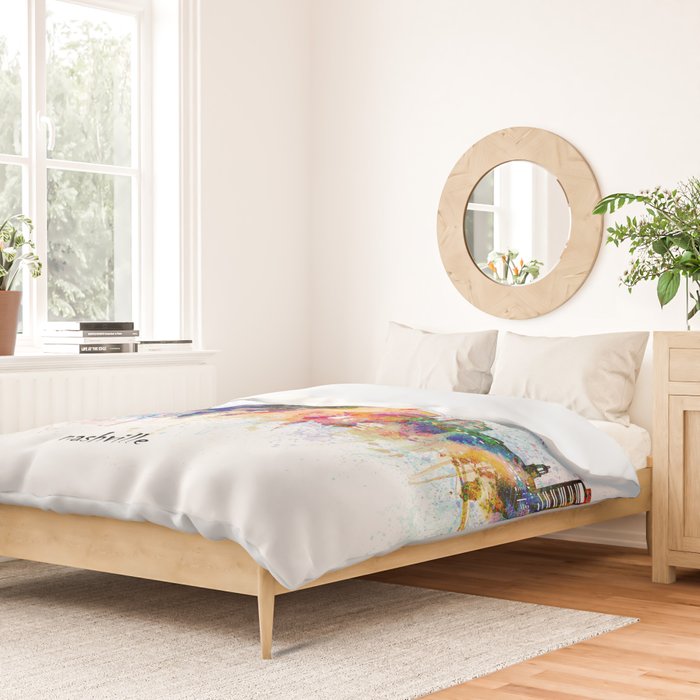 nashville skyline artistic Duvet Cover Gallery Image 2